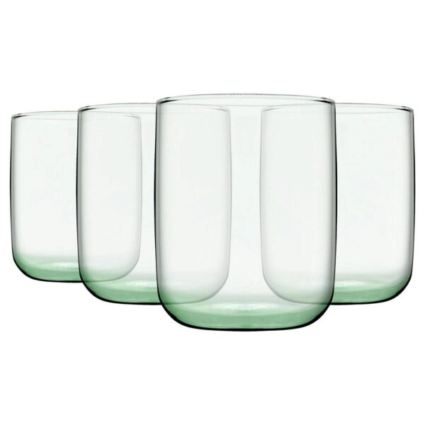 4x 280ml Aware Iconic Recycled Glass Tumblers Green Drinking Glasses Set