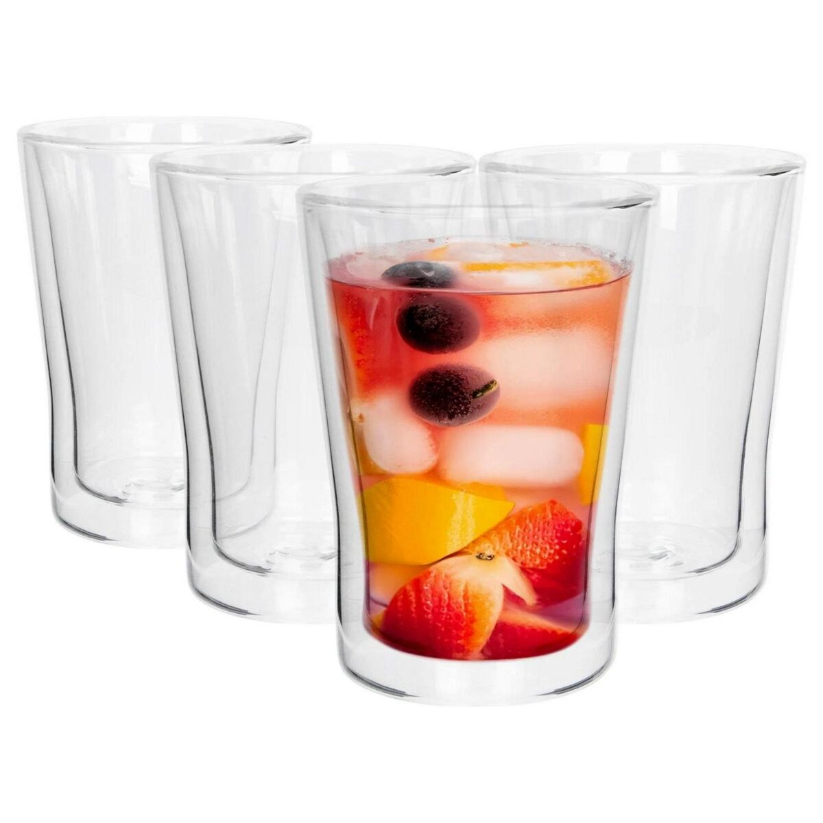 4x 360ml Double-Walled Glasses Set Thermal Insulated Glass Coffee Tea Cup Mug - Image 1