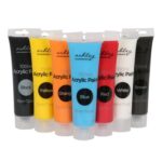 4x Acrylic Paints 100ml Black Premium Artists Canvas Wood Ceramic Tube Paints - Image 2