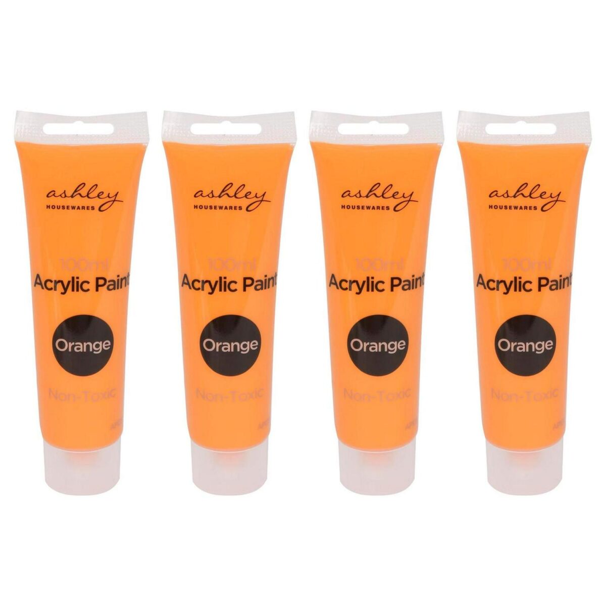 4x Acrylic Paints 100ml Orange Premium Artists Canvas Wood Ceramic Tube Paints - Image 1