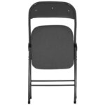 4x Black Fabric Padded Metal Folding Chairs Foldable Office Dining Chair - Image 4