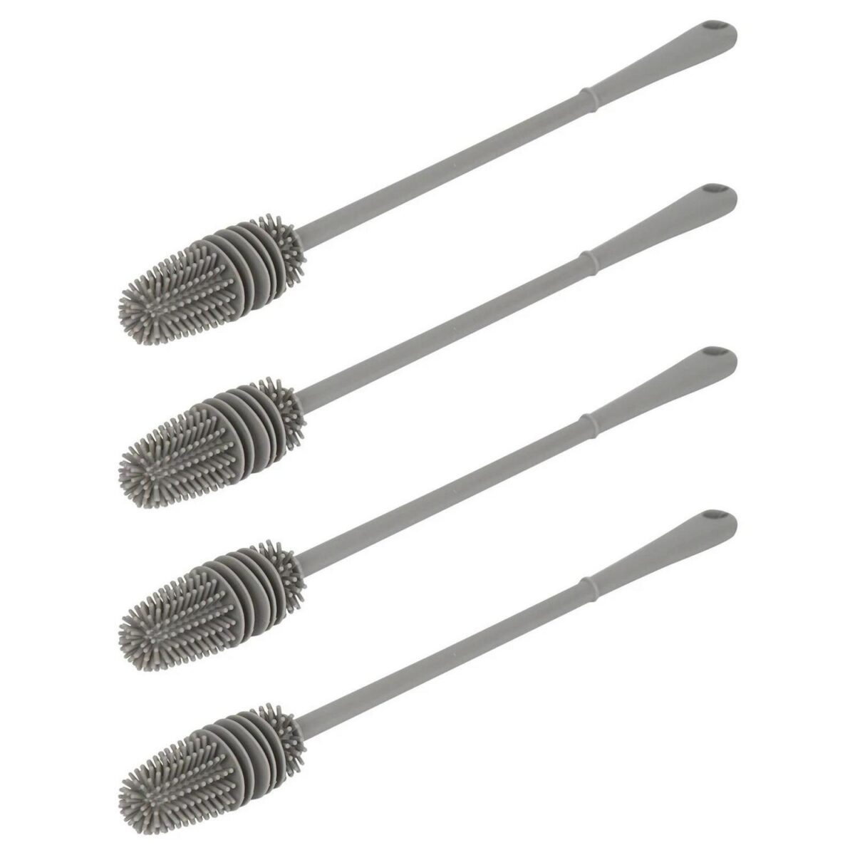 4x Bottle Brushes 33cm Grey Long Handle Kitchen Cleaning Pipe Tube Cleaner - Image 1