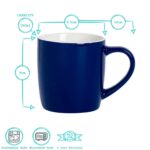 4x Coloured Coffee Mugs Ceramic Stoneware Tea Latte Cappuccino Cups 350ml Green - Image 3