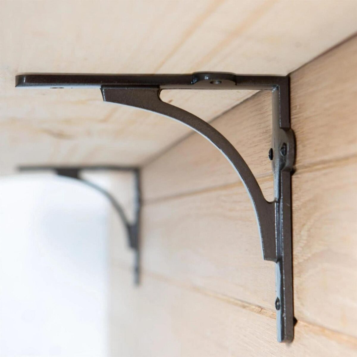 4x Curved Iron Shelf Bracket Cast Iron Antique Vintage Wall Brackets D150mm Raw - Image 7