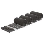 4x Deluxe 100% Cotton Turkish Beach Towels 160cm x 90cm Charcoal