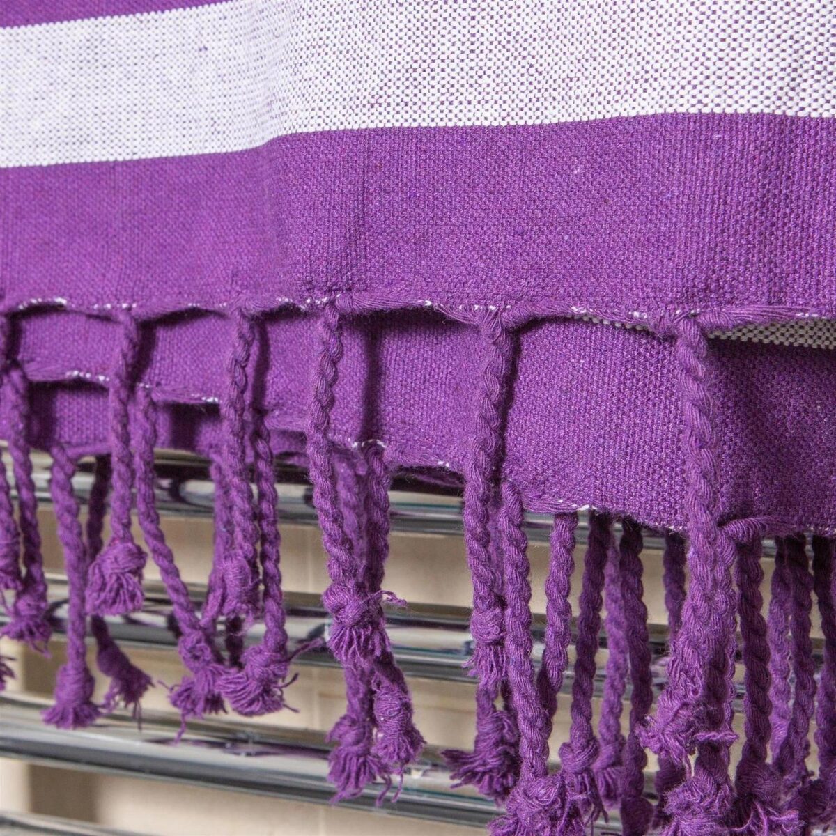 4x Deluxe Cotton Turkish Bath Towels Beach Sauna Hammam 157 x 87cm Purple - Image 7