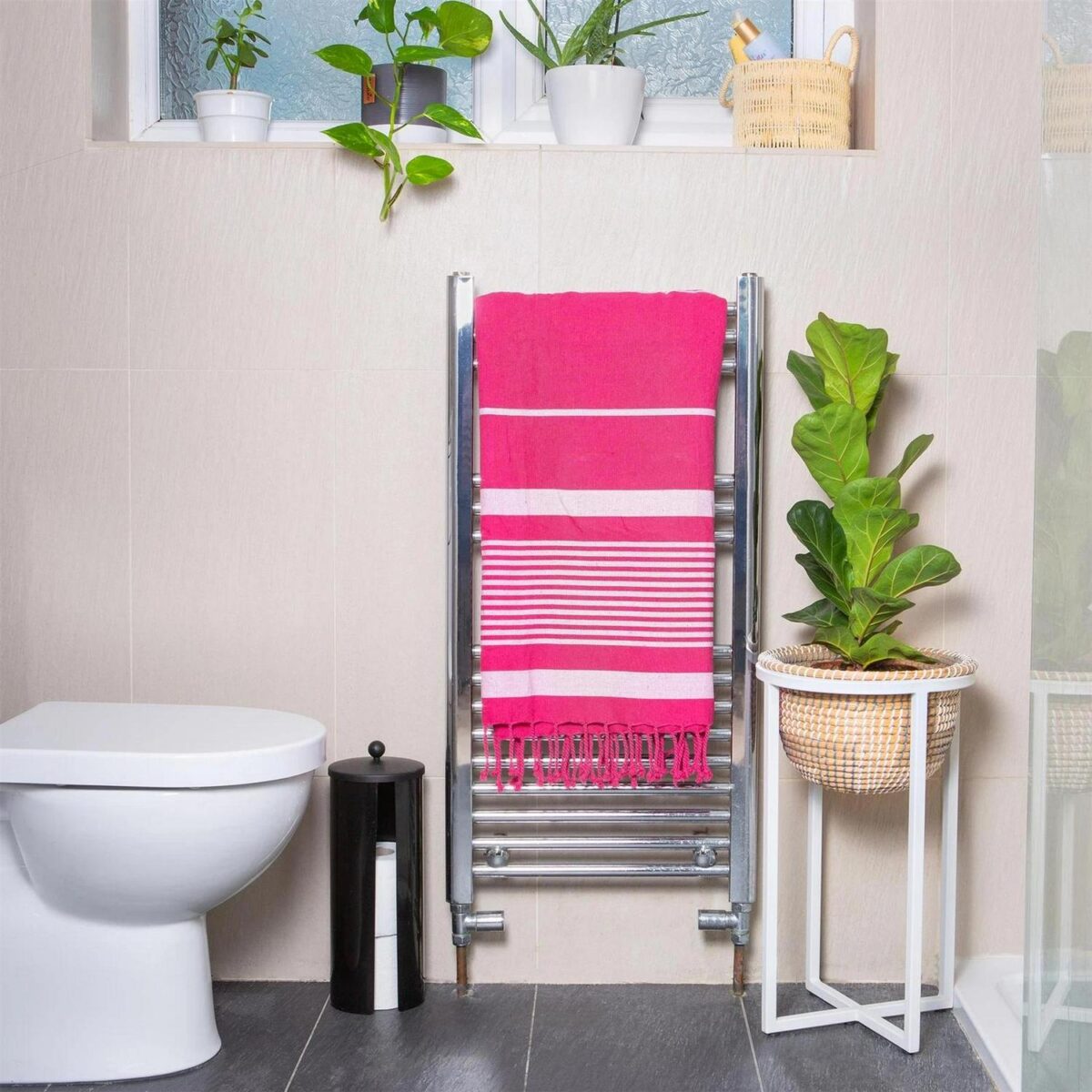 4x Deluxe Cotton Turkish Bath Towels Beach Sauna Hammam 157 x 87cm Hot Pink - Image 5