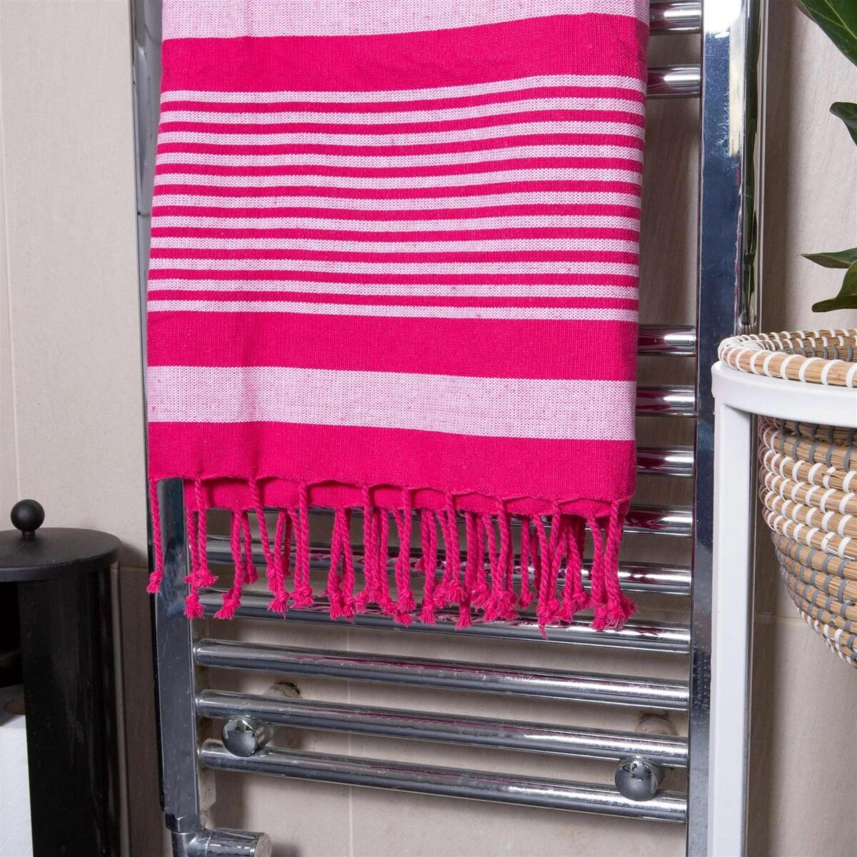 4x Deluxe Cotton Turkish Bath Towels Beach Sauna Hammam 157 x 87cm Hot Pink - Image 6