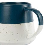 4x Dipped Flecked Stoneware Belly Mugs Large Rustic Tea Cups Set 370ml Navy - Image 4