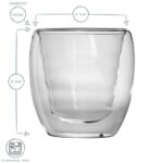 4x Double Walled Coffee Glasses Double Wall Insulated Latte Glasses 220ml Clear - Image 3