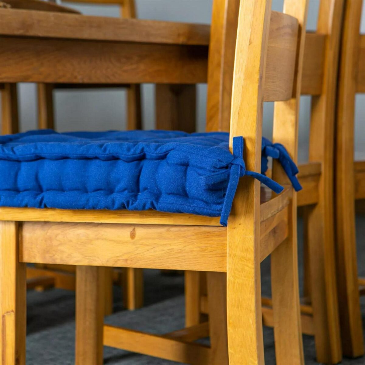 4x French Mattress Seat Cushions Luxury Cotton Garden Chair Support Pad Blue - Image 5
