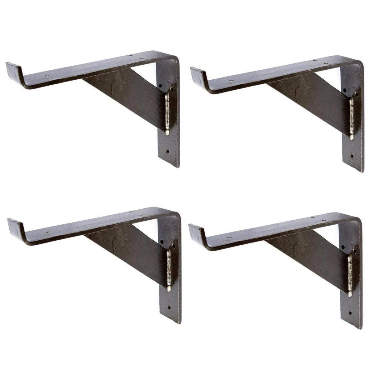 4x Gallows Style Scaffold Board Shelf Bracket Antique Wall Brackets D240mm Raw - Image 1