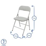4x Grey Fabric Padded Metal Folding Chairs Foldable Office Dining Chair - Image 3