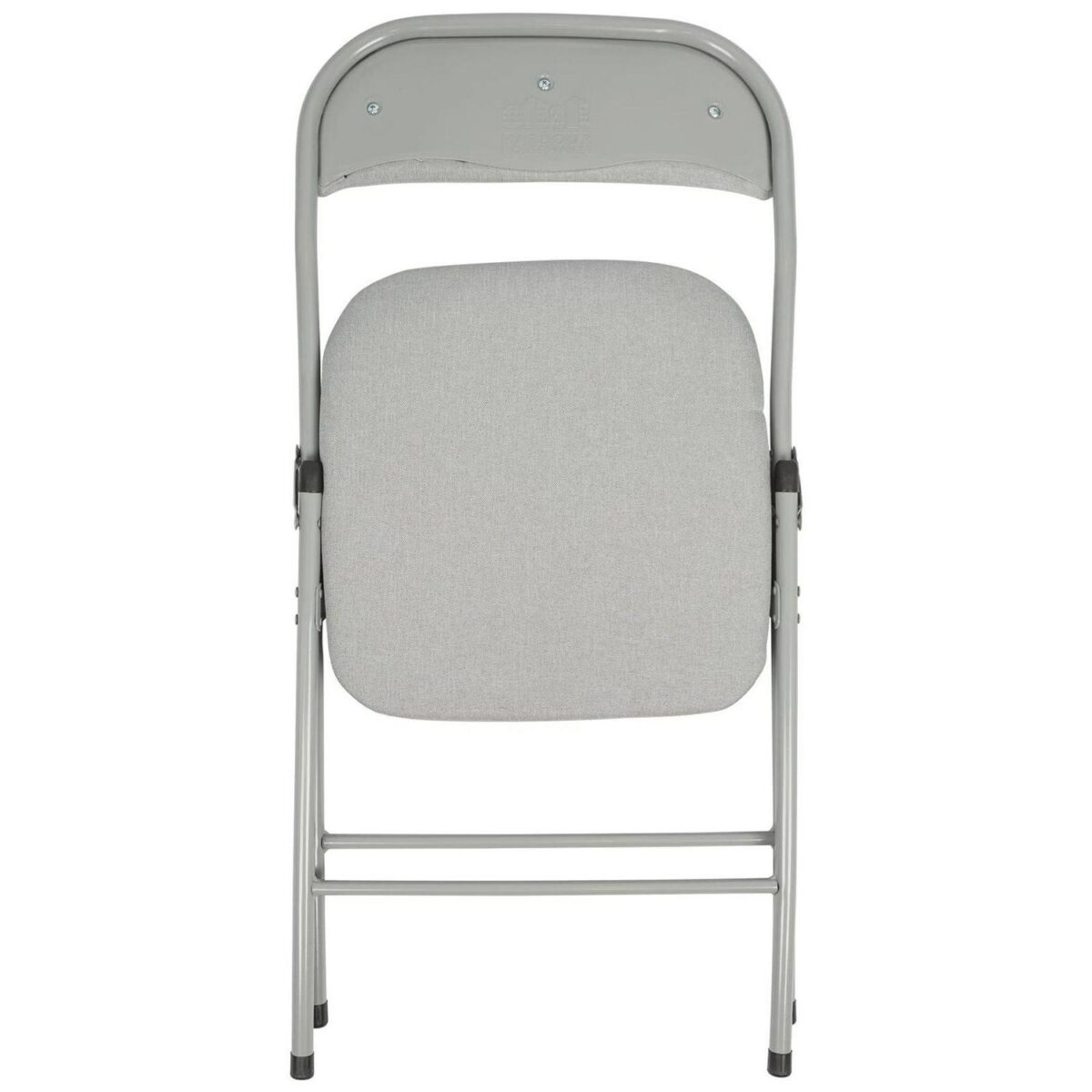 4x Grey Fabric Padded Metal Folding Chairs Foldable Office Dining Chair - Image 4