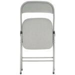 4x Grey Fabric Padded Metal Folding Chairs Foldable Office Dining Chair - Image 4