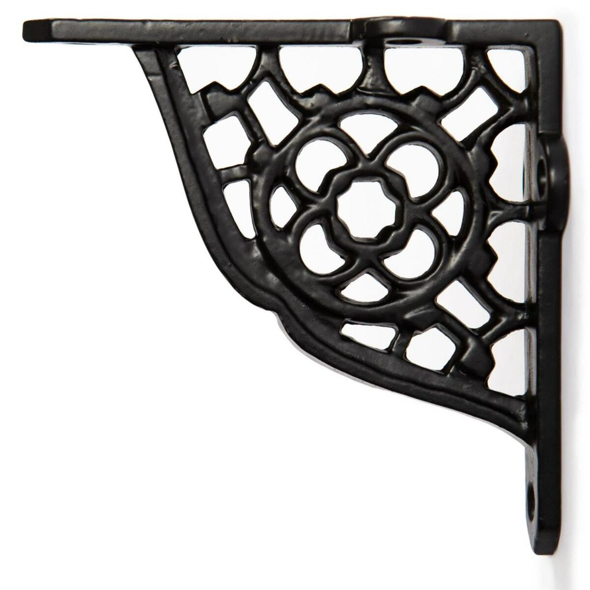 4x Honeycomb Iron Shelf Bracket Cast Antique Vintage Wall Brackets D100mm Black - Image 3