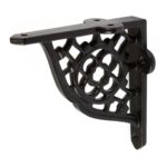 4x Honeycomb Iron Shelf Bracket Cast Antique Vintage Wall Brackets D100mm Black - Image 4