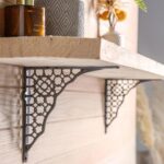4x Honeycomb Iron Shelf Bracket Cast Antique Vintage Wall Brackets D205mm Raw - Image 6