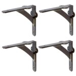 4x Iron Shelf Bracket Cast Iron Antique Vintage Wall Brackets D150mm Raw
