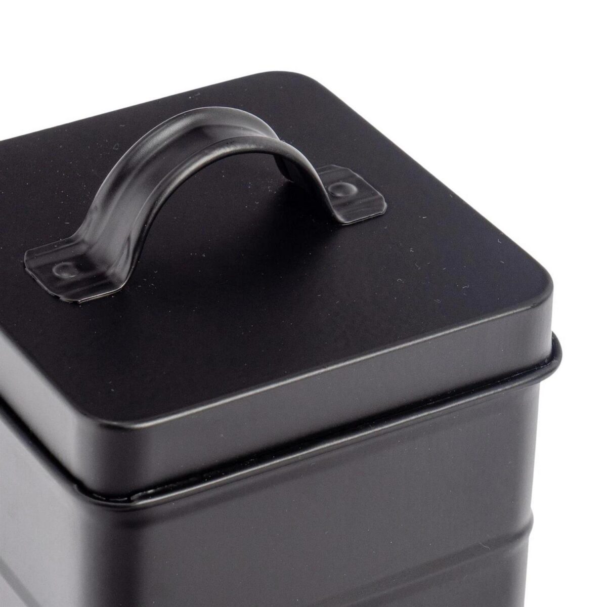 4x Kitchen Storage Canisters Set Tea Coffee Sugar Biscuit Vintage Metal Black - Image 5