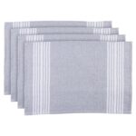 4x Light Grey 60cm x 40cm Cotton Tea Towels Absorbent Kitchen Dish Towels Cloths
