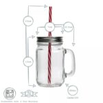 4x Mason Drinking Jar Glasses with Straws Retro Cocktail Serving Jug 450ml - Image 3