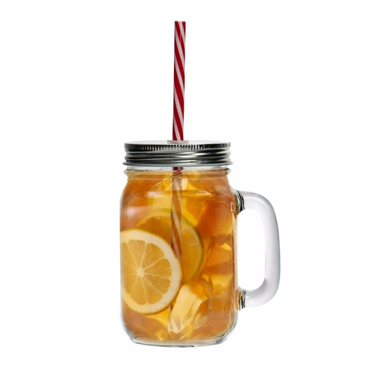 4x Mason Drinking Jar Glasses with Straws Retro Cocktail Serving Jug 450ml - Image 5