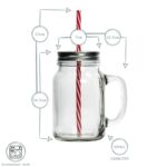 4x Mason Drinking Jar Glasses with Straws Retro Cocktail Serving Jug 620ml - Image 3
