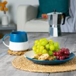 4x Navy 20.5cm Stoneware Dipped Side Plates Ceramic Kitchen Serving Dish Set - Image 6