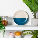 4x Navy 20.5cm Stoneware Dipped Side Plates Ceramic Kitchen Serving Dish Set - Image 5
