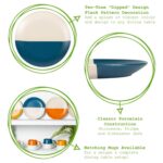 4x Navy 20.5cm Stoneware Dipped Side Plates Ceramic Kitchen Serving Dish Set - Image 2