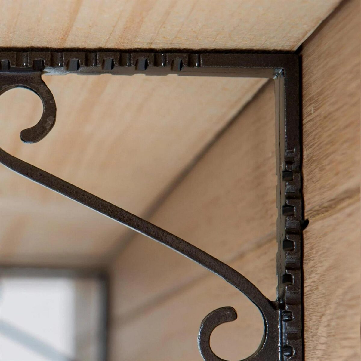 4x Notched Scroll Iron Shelf Bracket Antique Vintage Wall Brackets D150mm Raw - Image 7