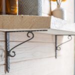 4x Notched Scroll Iron Shelf Bracket Antique Vintage Wall Brackets D150mm Raw - Image 6