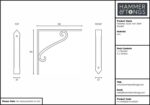 4x Notched Scroll Iron Shelf Bracket Antique Vintage Wall Brackets D150mm Raw - Image 5