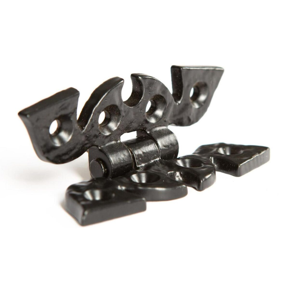 4x Ornate Cabinet Hinge Cast Iron Antique Cupboard Door Hinges H75mm Black - Image 2