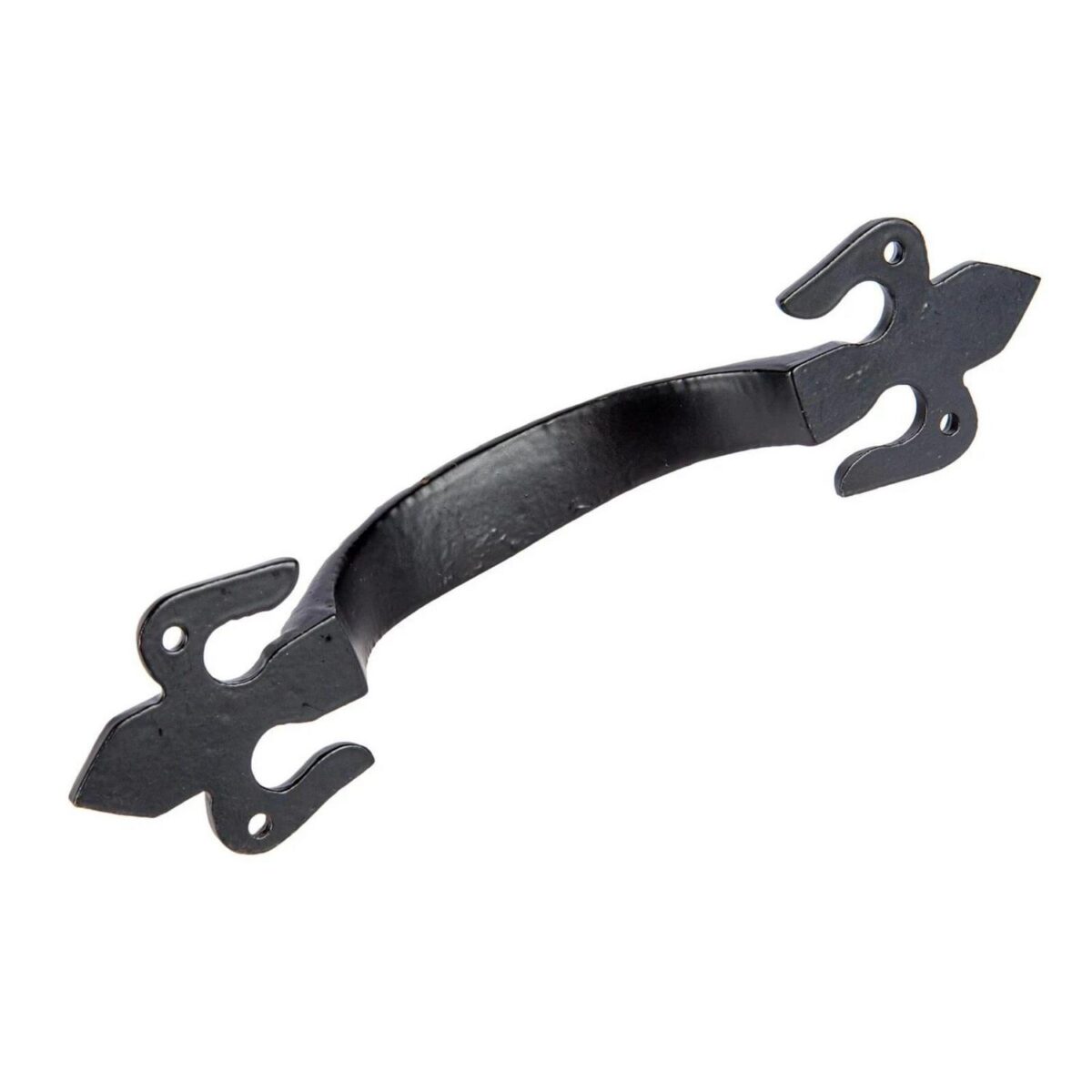 4x Rustic Fleur De Lis Door Handle Cast Iron Antique Cupboard Pull H200mm Black - Image 3