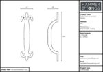 4x Rustic Fleur De Lis Door Handle Cast Iron Antique Cupboard Pull H200mm Black - Image 5