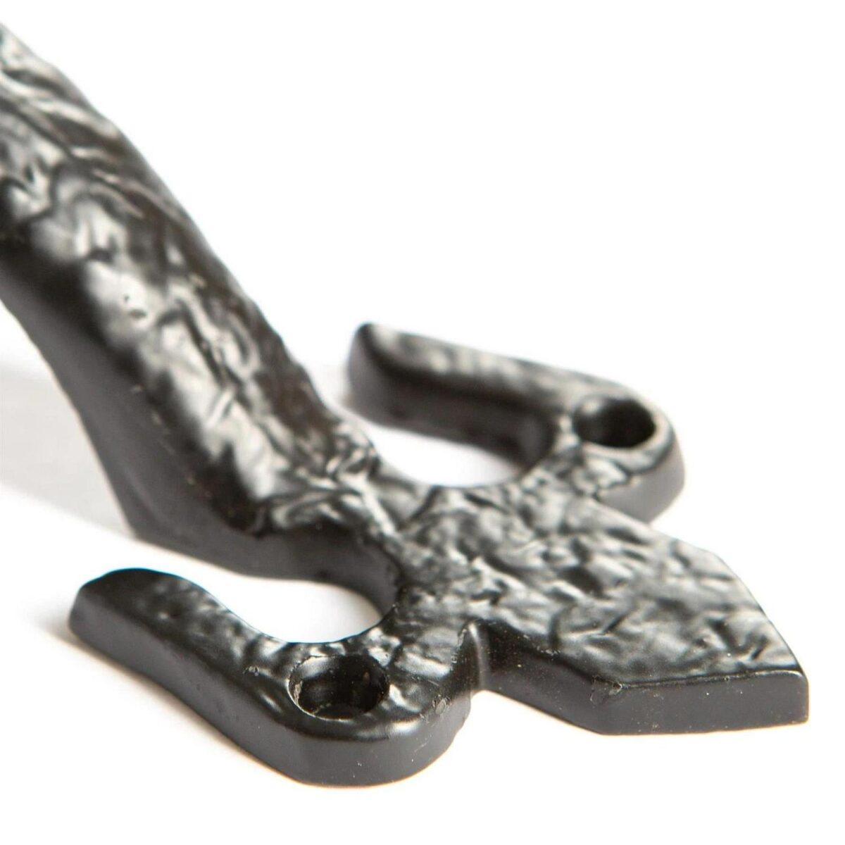 4x Rustic Fleur De Lis Door Handle Cast Iron Antique Cupboard Pull H200mm Black - Image 2