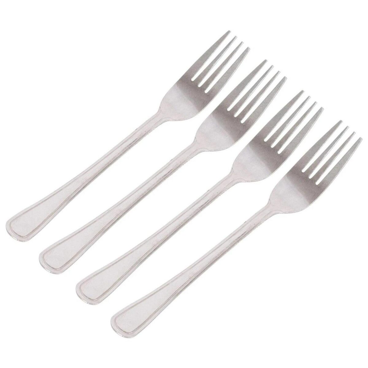 4x Stainless Steel Dinner Forks Silver Dining Dessert Cutlery Table Fork Set - Image 1