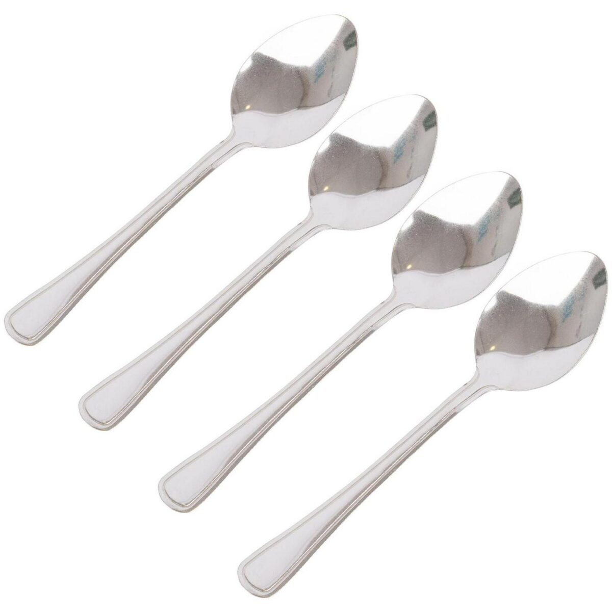 4x Stainless Steel Dessert Spoons Kitchen Dinner Soup Serving Cutlery Table Set - Image 1