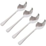4x Stainless Steel Dessert Spoons Kitchen Dinner Soup Serving Cutlery Table Set