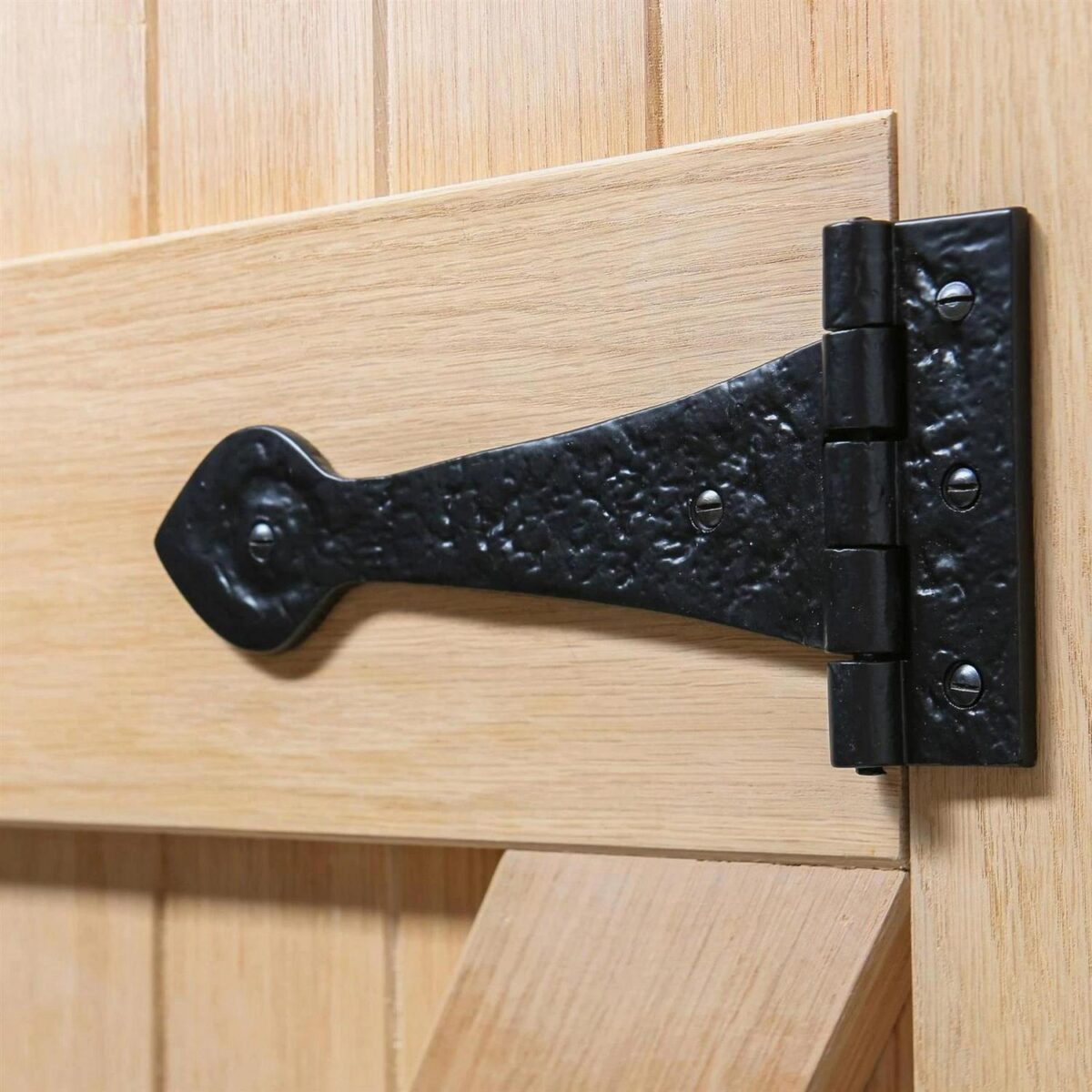4x Traditional T-Hinge Cast Iron Antique Cupboard Door Hinges W245mm Black - Image 6