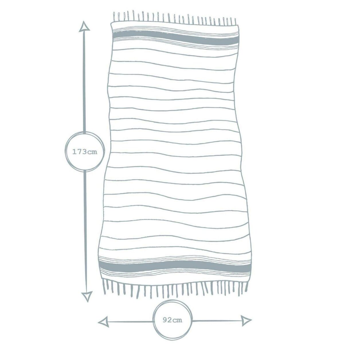 4x Turkish Cotton Bath Towels Lightweight Beach Peshtemal 173 x 92cm Cantaloupe - Image 3