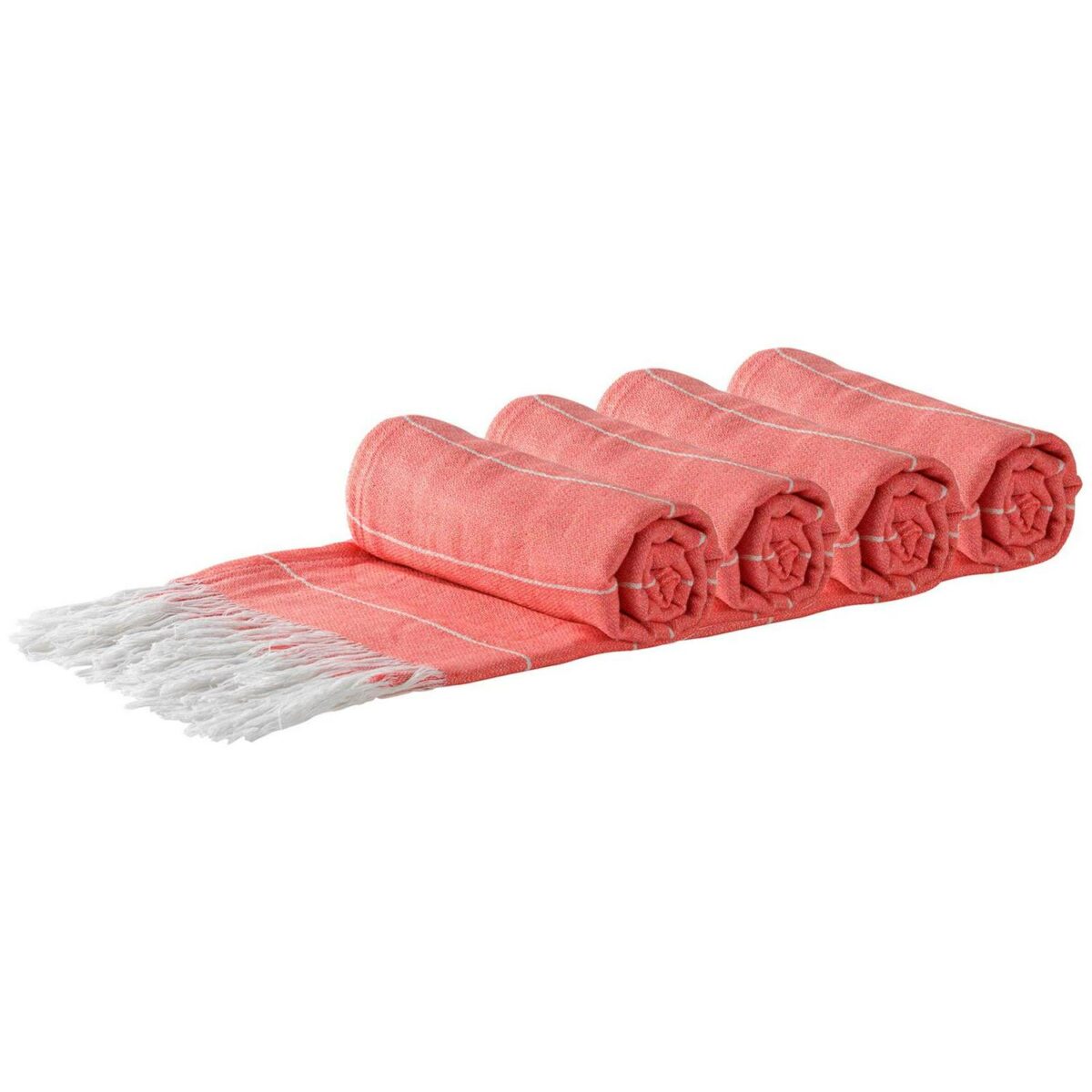 4x Turkish Cotton Bath Towels Lightweight Beach Peshtemal 173 x 92cm Cantaloupe - Image 1