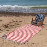 4x Turkish Cotton Bath Towels Lightweight Beach Peshtemal 170 x 90cm Red Stripe - Image 5