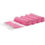 4x Turkish Cotton Bath Towels Lightweight Beach Peshtemal 170 x 90cm Pink
