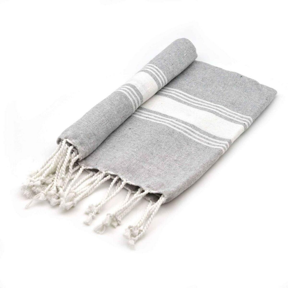 4x Turkish Cotton Children's Towels Lightweight Beach Peshtemal 100 x 60cm Grey - Image 4
