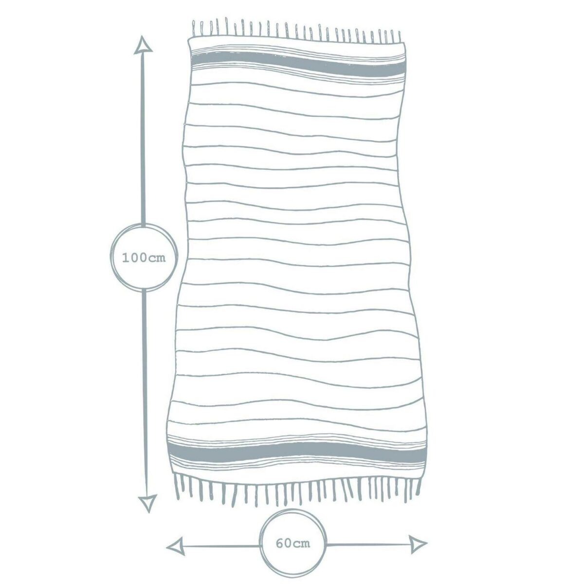 4x Turkish Cotton Children's Towels Lightweight Beach Peshtemal 100 x 60cm Grey - Image 3