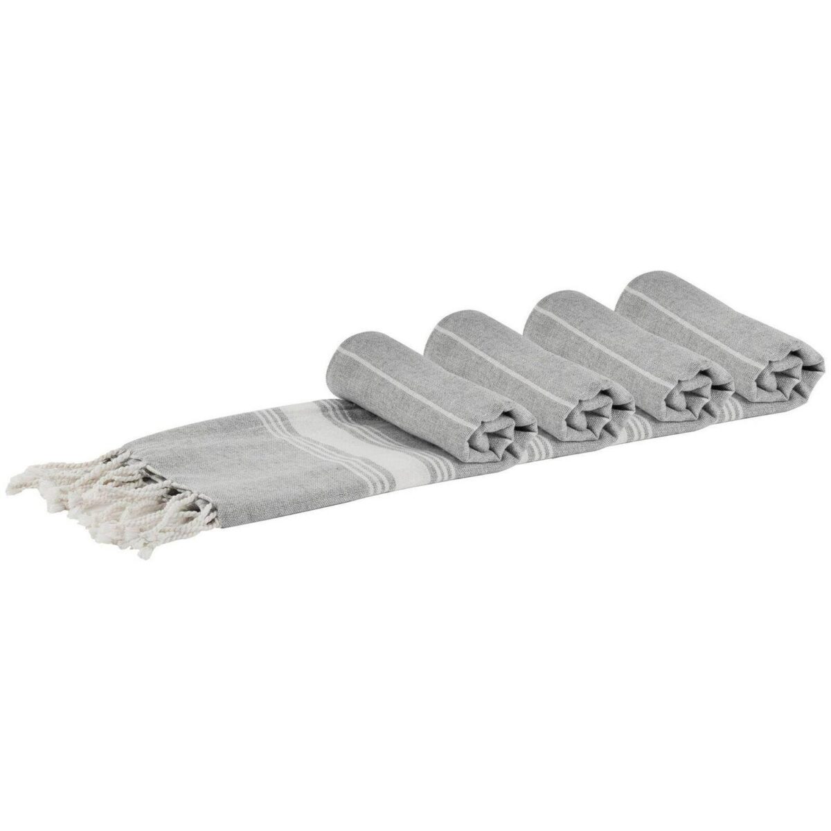 4x Turkish Cotton Children's Towels Lightweight Beach Peshtemal 100 x 60cm Grey - Image 1
