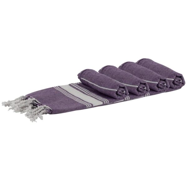 4x Turkish Cotton Children's Towels Lightweight Peshtemal 100 x 60cm Purple